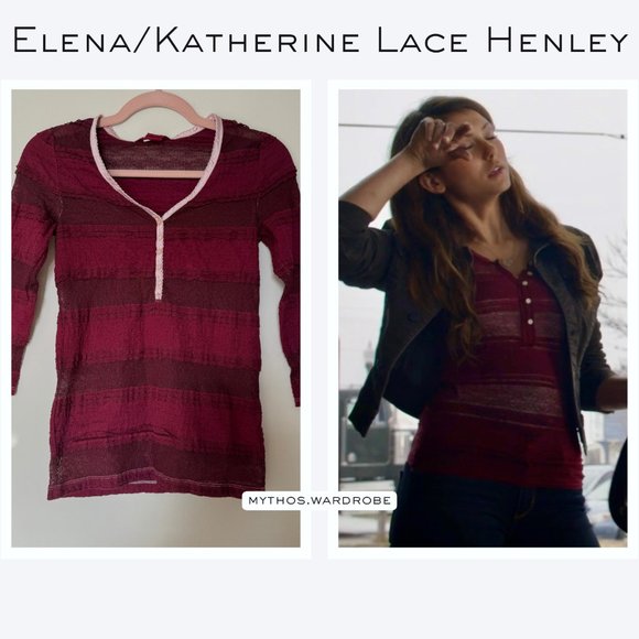 Burgundy Lace Henley ALT Katherine Pierce/Elena Gilbert - Picture 1 of 7